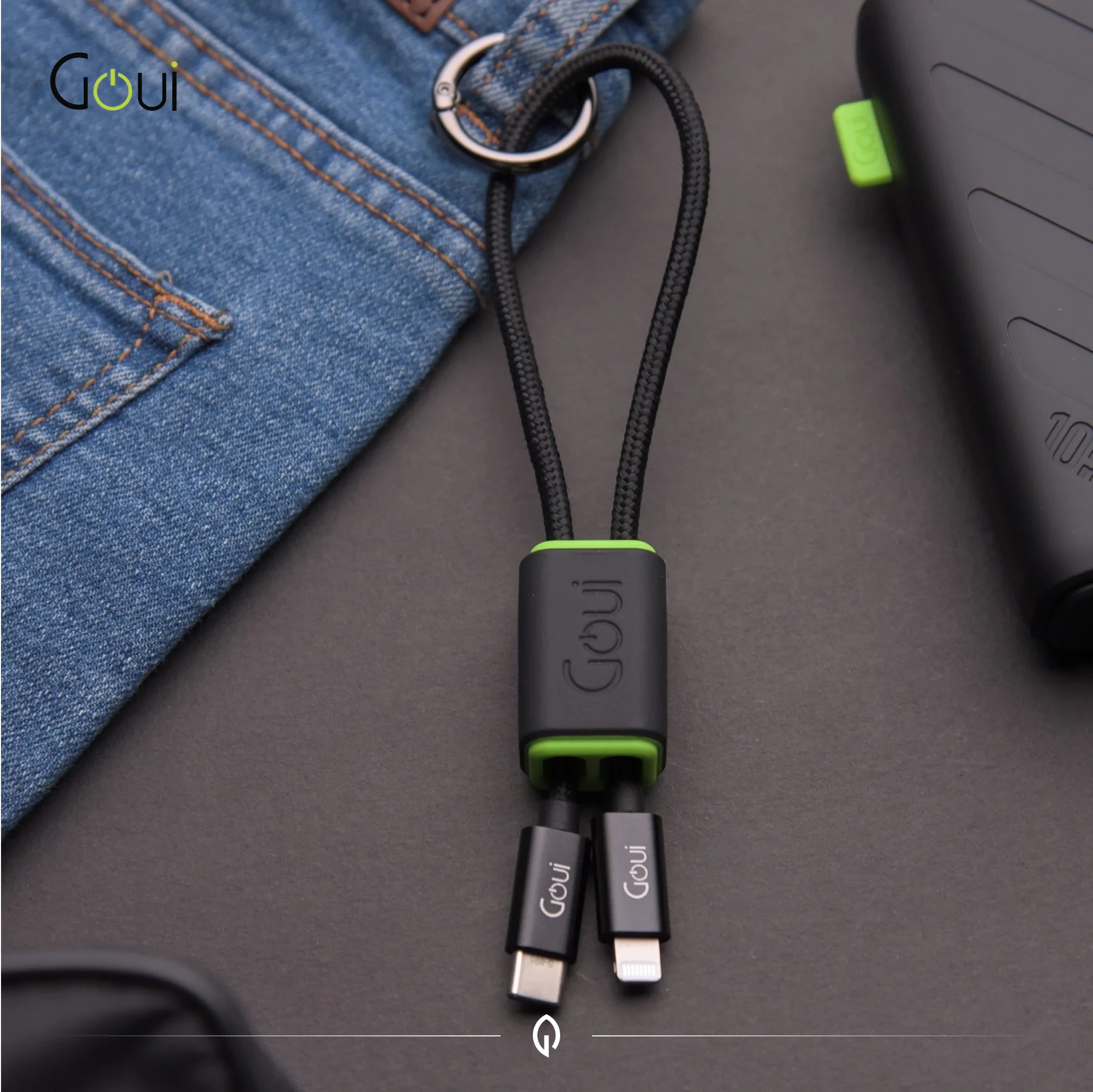 Goui Lock - Câble iPhone Porte-Clés Lightning vers Type C (27 cm)